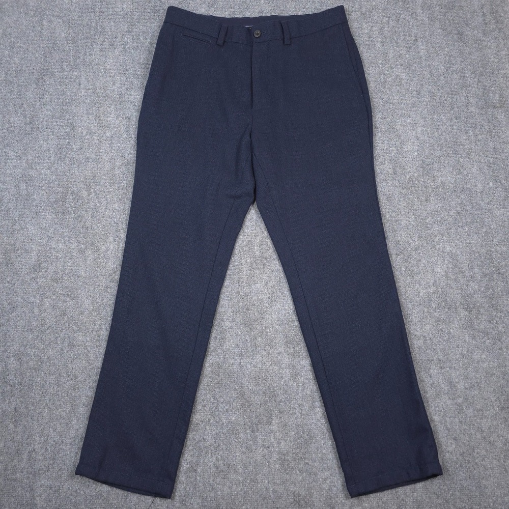 Banana Republic Aiden Dress Pants Mens 33x30 Navy Nova Fides Wool Blend